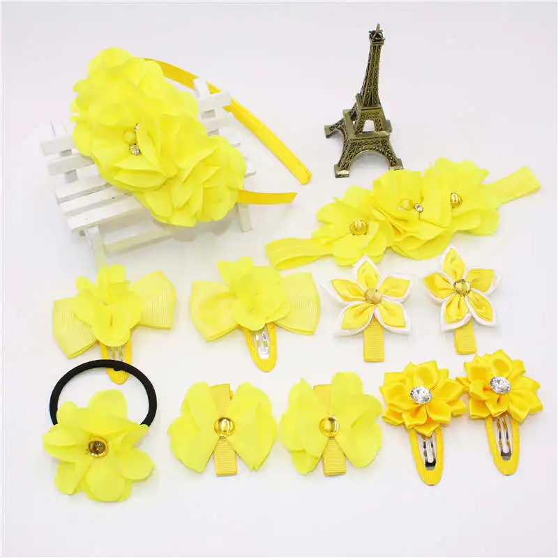 Набор (11 шт.) резинки для волос из чистого шифона повязка на голову девушек