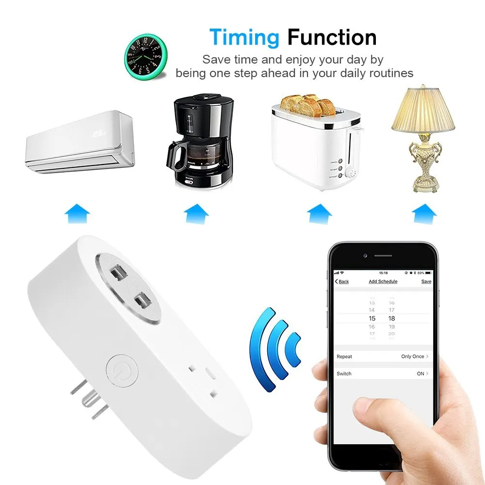 Wi Fi умная розетка US Plug беспроводной домашний переключатель розетки голосовое