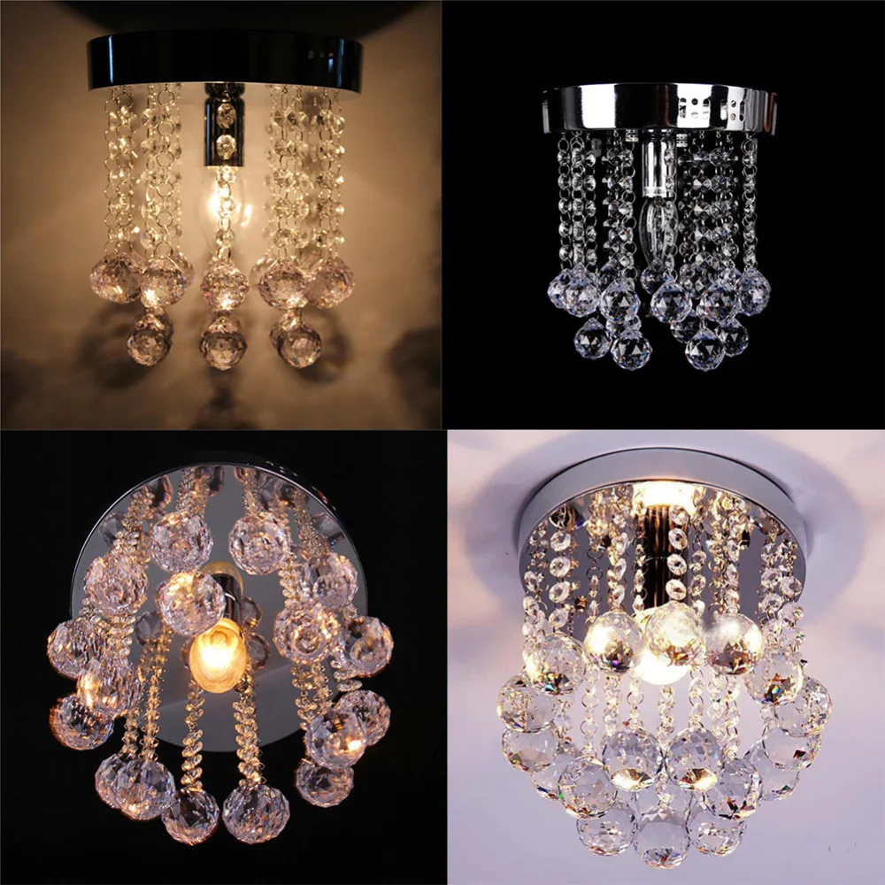 Зонд Блестящий Кристалл капельки Серебро Хром потолочный светильник люстра