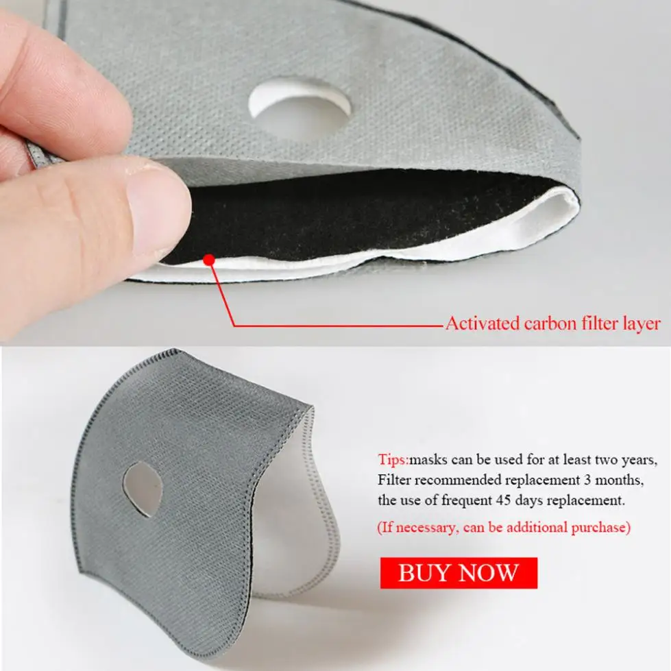 Велосипедная маска с активированным углем против загрязнения маски