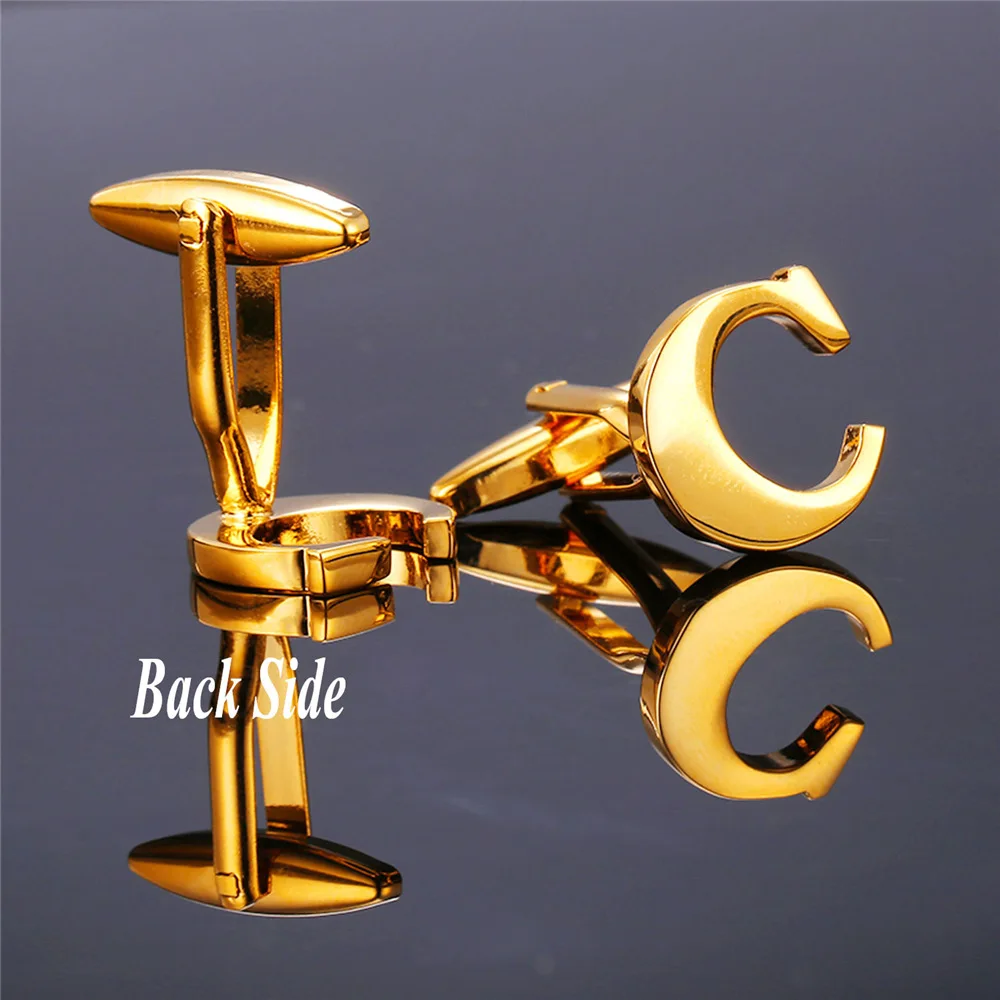 На заказ запонки для мужчин 26 буквы алфавита золото/цвет свадебное платье бизнес