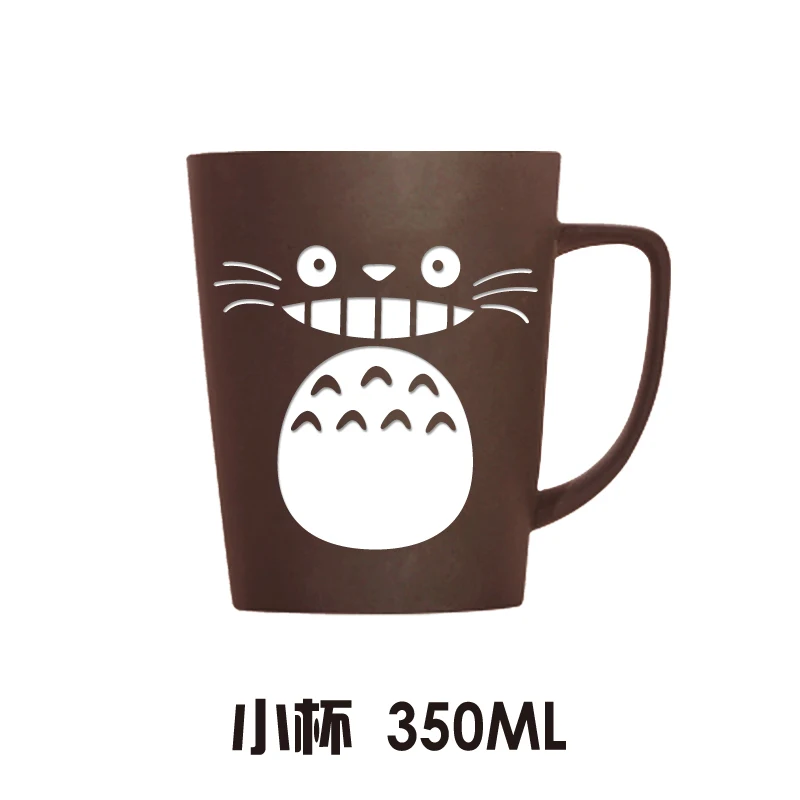 1 Милый мультфильм Tonari No Totoro керамика кофейная кружка аниме большой емкости Шиншилла чайная чашка с крышкой Ложка Рождественский подарок - Цвет: 1