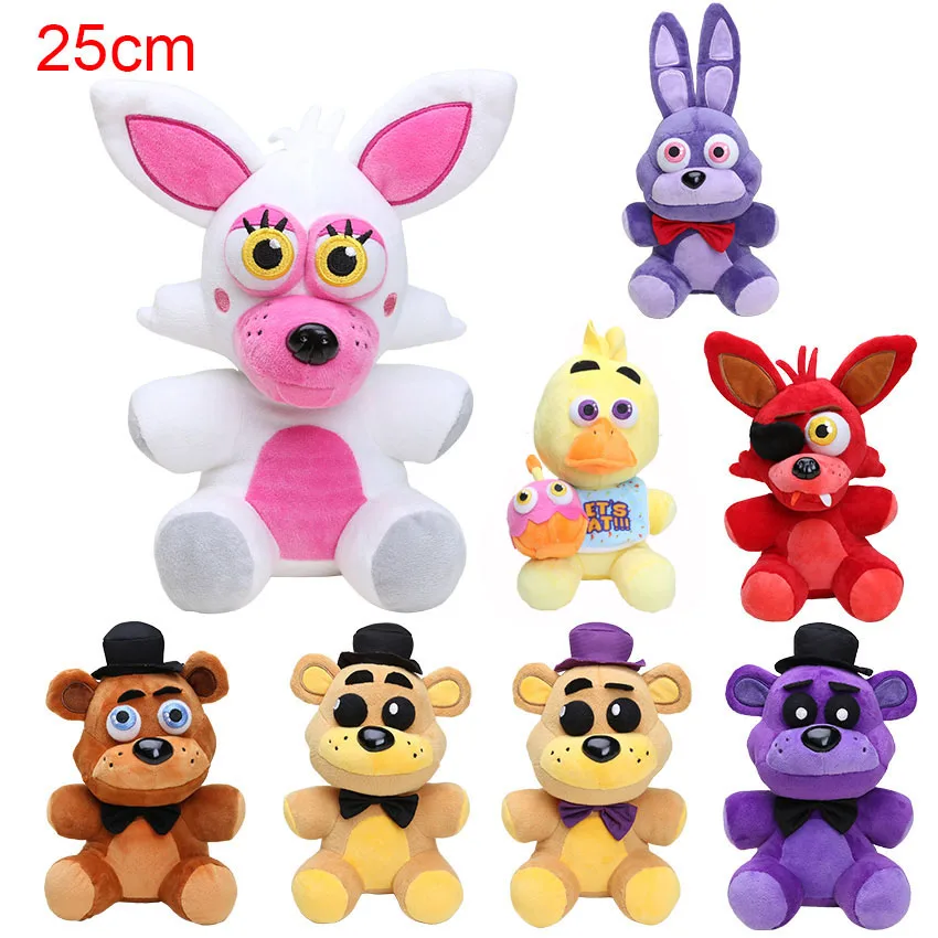 

25cm FNAF Foxy Fazbear bear El Chip Lefty Rockstar Foxy toy plush dolls stuffed animals plush fox toys