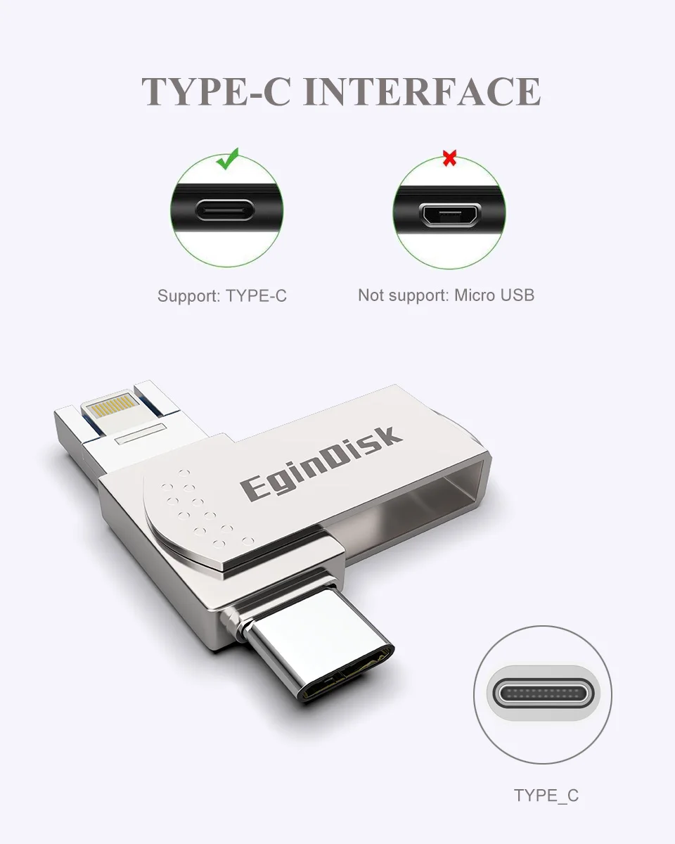Usb флеш-накопитель для iPhone, iPad, Android, внешний накопитель 128 ГБ, Lightning, TYPE-C, USB 3 в 1, флешка, подарок