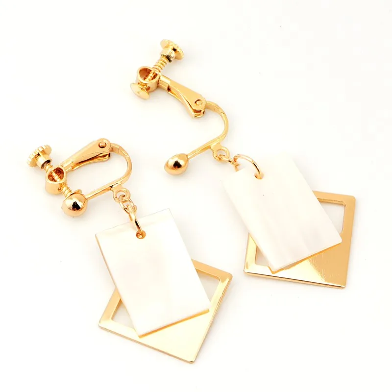 Модные естественные ракушки кулон металлическая полоса зажим винт без отверстия