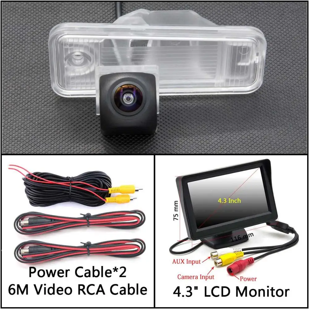 Cam Add 4.3 inch LCD 175 градусов HD камера заднего вида для hyundai Grand Santa Fe ix45 Maxcruz KDM Grandeur TG автомобильный монитор парковки водонепроницаемый - Название цвета: Cam Add 4.3 inch LCD