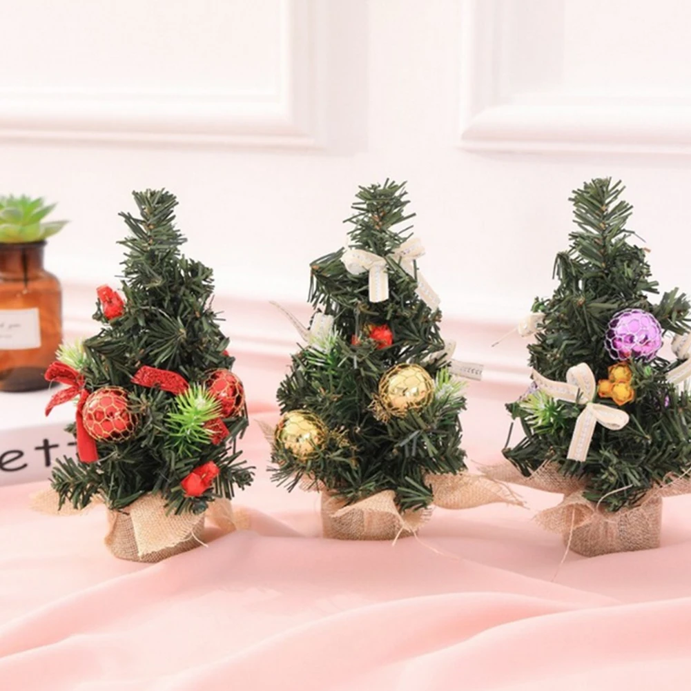 Искусственные рождественские мини елки настольные деревья украшения вечерние