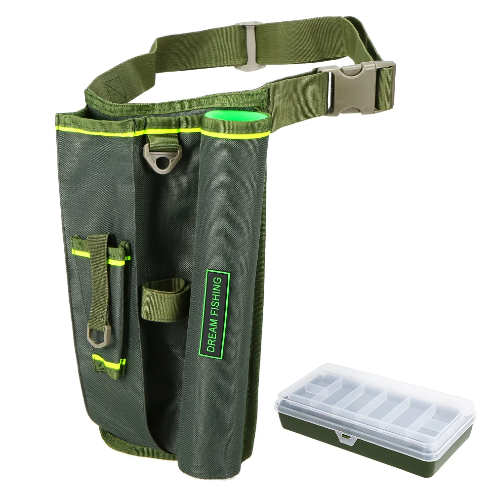 Army green and box 2 шт./компл. многофункциональные рыболовные снасти для рыбалки Сумка На Открытом Воздухе Рыбалка рюкзак прямая ножная сумка для талии Бедро Модный ранец с помощью утилиты Чехол Коробка - Цвет: Army green and box