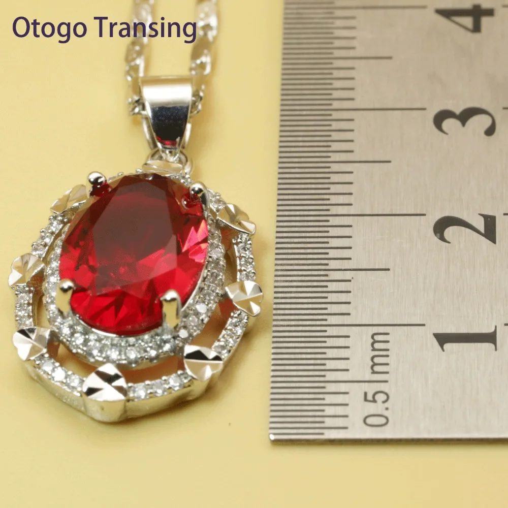 Otogo Transing 2019 набор ювелирных изделий с круглым красным кубическим цирконием