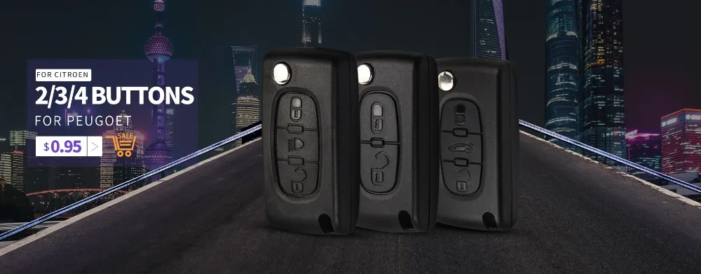OkeyTech 2 кнопки флип дистанционный ключ чехол оболочка Fob для peugeot 107 207 307 307S 308 407 607 для Citroen C2 C3 C4 C5 C6 C8 Xsara