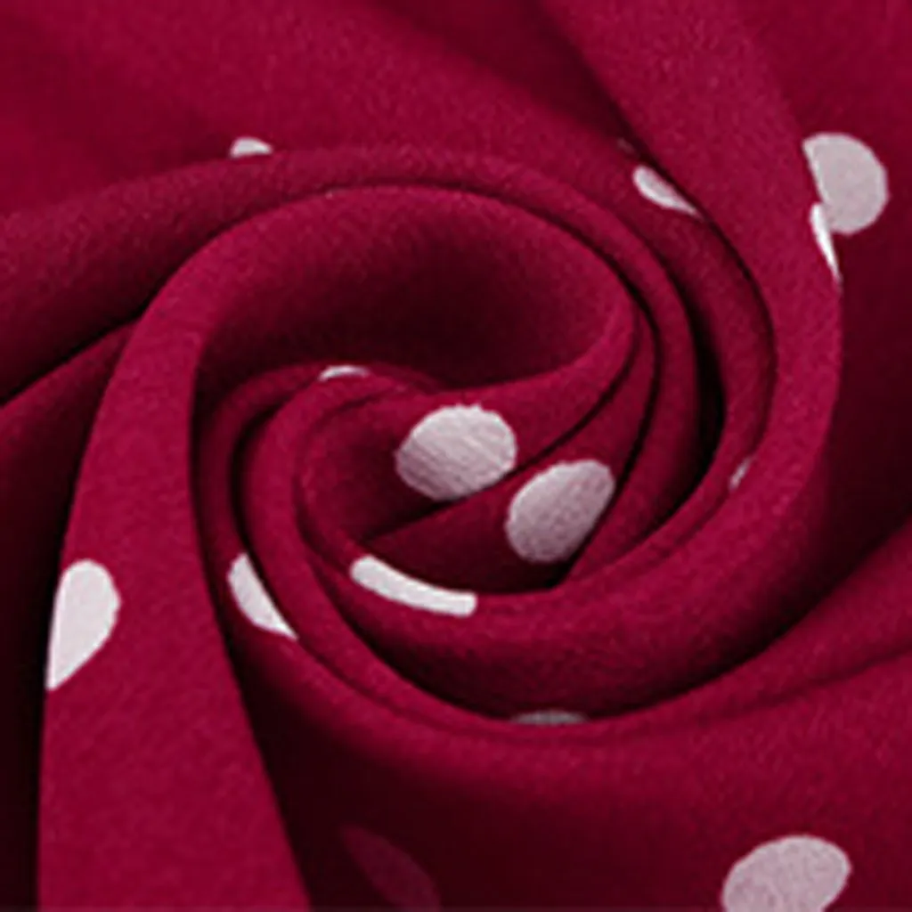 Женское платье в красный горошек летнее большого размера с коротким рукавом и