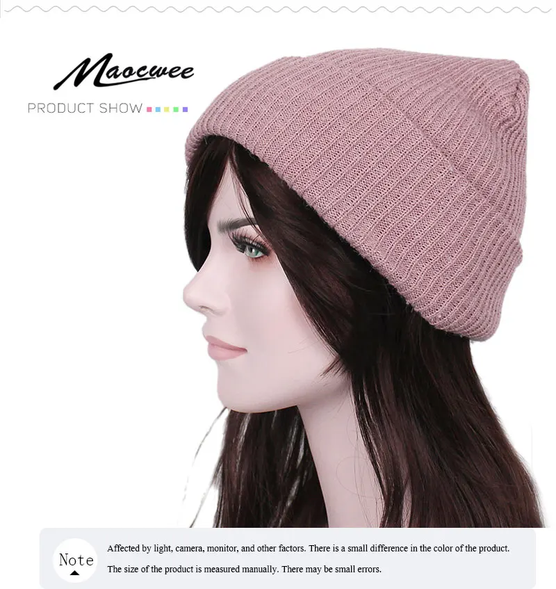 Women Hat Solid Knitted Beanie Winter Hats for Women Mens Ladies Unisex Bone Cotton Spring Autumn Keep Warm Skull Cap