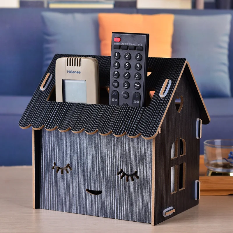 Hot Style Wooden House Tissue Box Multi-Functional Living Room Paper Remote Storage Desktop Decoration | Дом и сад