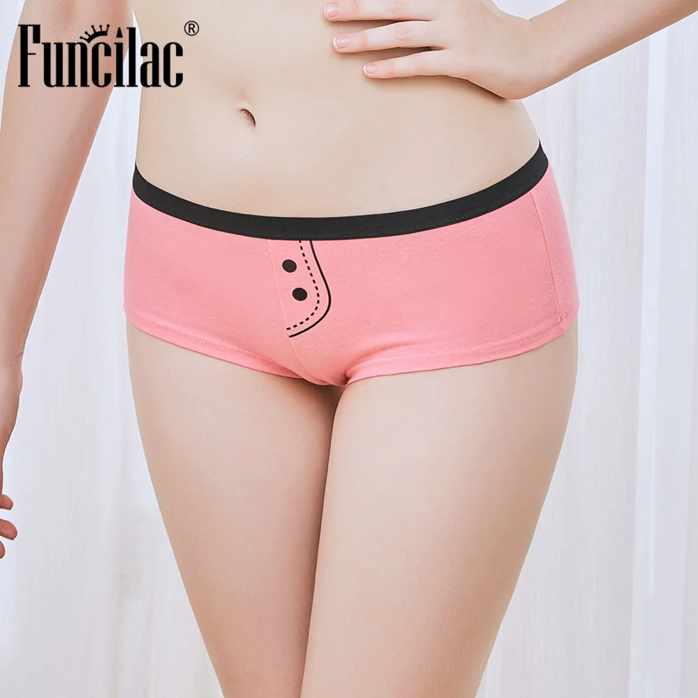 FUNCILAC женское нижнее белье шорты для женщин сексуальные хлопковые трусики с