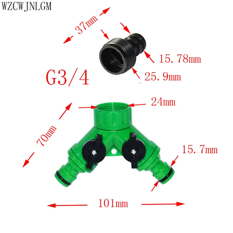 Орошения сада G3/" Женский Y-разъем с 3/4" Tap сцепное устройство для навесного оборудования капельного полива и орошения Системы инструменты 1 шт