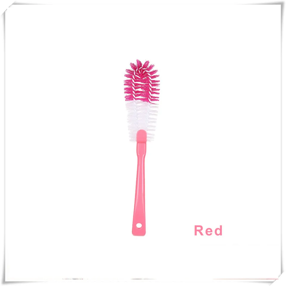 Cleaning Brush Red MSJO Чистящая Щетка для бутылок, очиститель, сковорода для кухни, для купания, домашняя ручка, чистящая щетка, бутылка для воды, кухонные чистящие аксессуары - Цвет: Cleaning Brush Red