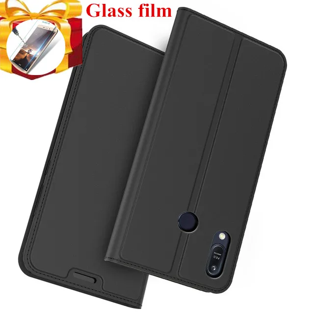 Стеклянная пленка в подарок кожаный чехол книжка для Asus Zenfone Max Pro (M2) ZB631KL кошелек