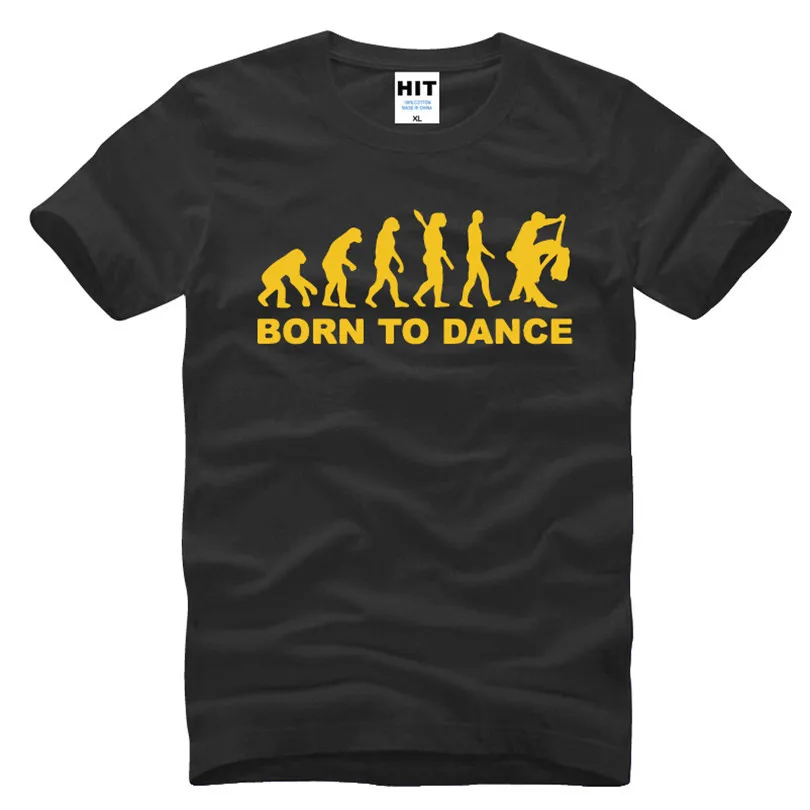 

Evolution Dancing Born To Dance Creative Printed Men's T-Shirt T Shirt Men 2016 New Short Sleeve O Neck Cotton Casual Top Tee