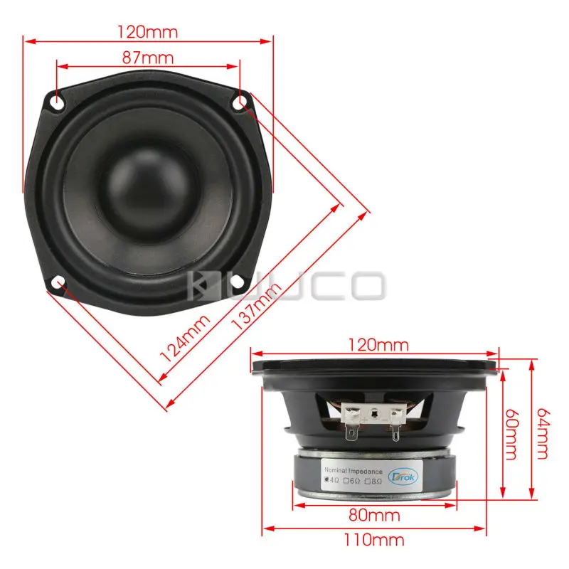 

Shocking Bass Speaker 4.5-inch 4 ohms Subwoofer Speaker 40W Hi-Fi Stereo Loudspeaker Woofer Speaker for DIY speakers