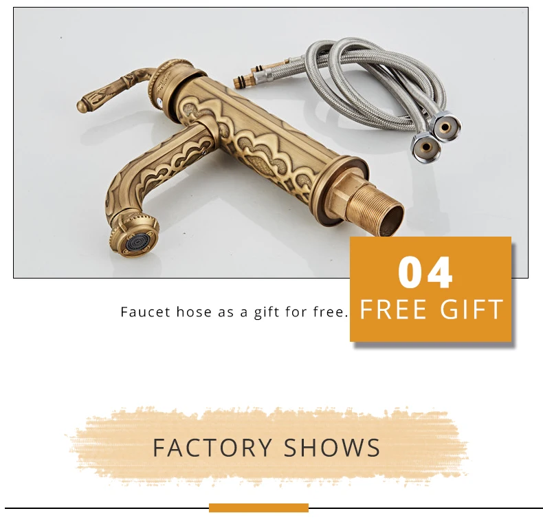 Basin Faucets Solid Brass Vintage Antique Bathroom Faucet Single Handle 360 Degree Swivel Hot and Cold Water Basin Mixer Tap