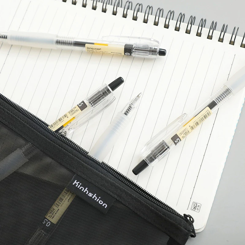 12 шт./кор. 0 5 мм черные чернила простой стиль пластиковая гелевая ручка для