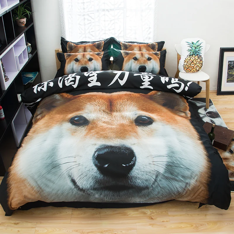 3 шт./4 шт. Комплект постельного белья с принтом Сиба ину|bed linen|duvet coverprint duvet cover |