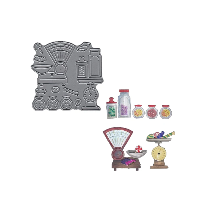 Конфетный магазин трафареты для резки металла DIY Скрапбукинг Декоративные