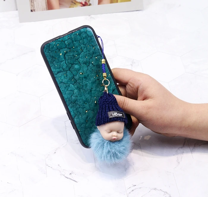 Мехом шаром помпоном цепочкой Спящий ребенок цепочка для ключей автомобиля