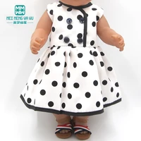 clothes for doll fit 43cm baby new born doll and american doll fashion dot dress 15 styles