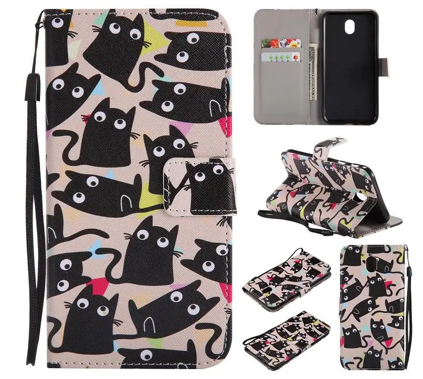 Дерево не трогать мой телефон мультфильм Кот окрашенные Бумажник Стенд кожаный