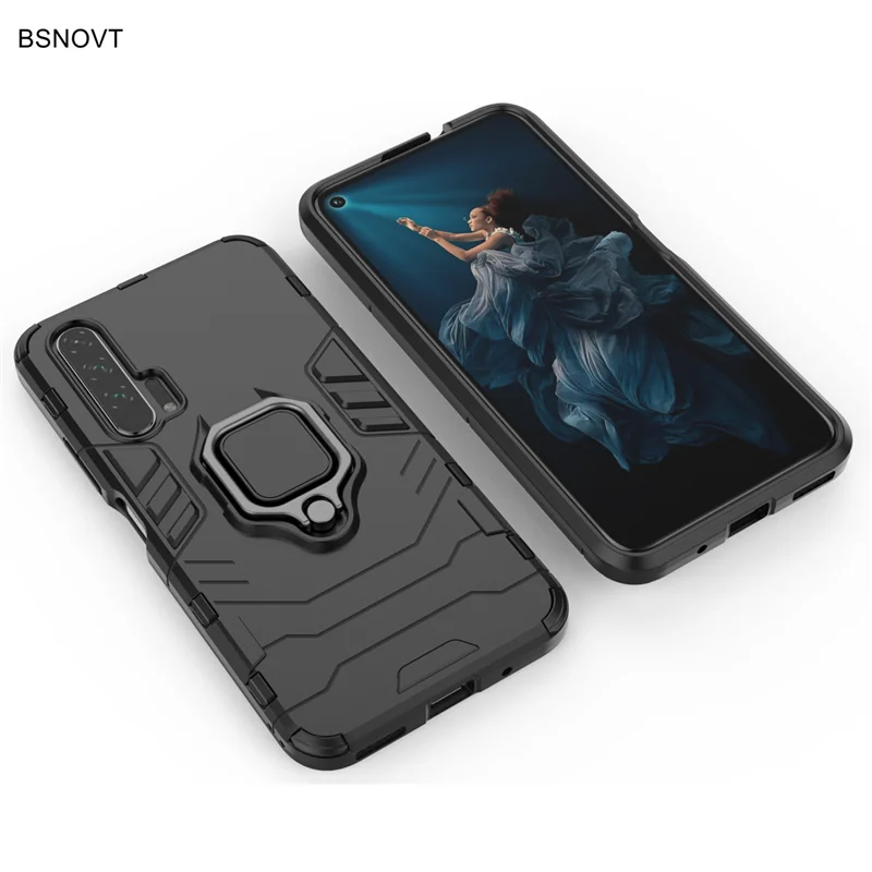 Чехол Honor 20 Pro противоударный чехол кольцо на палец магнитный держатель мягкий из