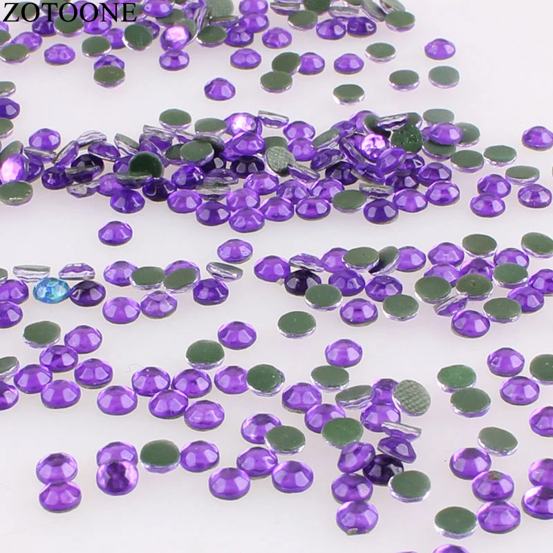 ZOTOONE SS12 фиолетового цвета с украшением в виде кристаллов Стразы для одежды ногти