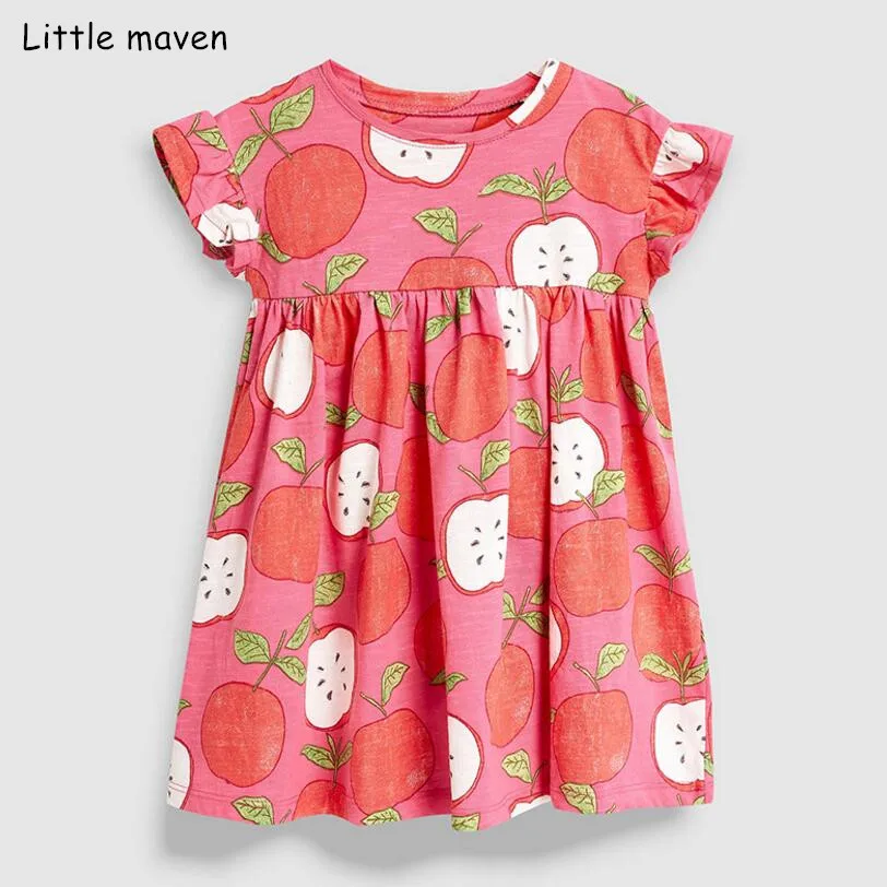 Little maven/2019 г. Новая летняя одежда для маленьких девочек Брендовое платье детские