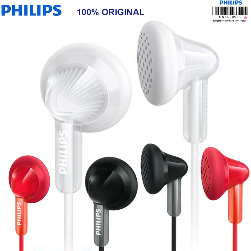 Оригинальные наушники вкладыши Philips SHE3010 3 5 мм с микрофоном Спортивная гарнитура