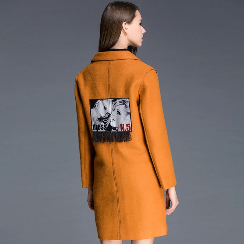 

AIYANGA Coat Female 2018 Autumn Women Single Breasted Woolen Long Trench Coats Classic Casual Office Lady Business Outwear Fall