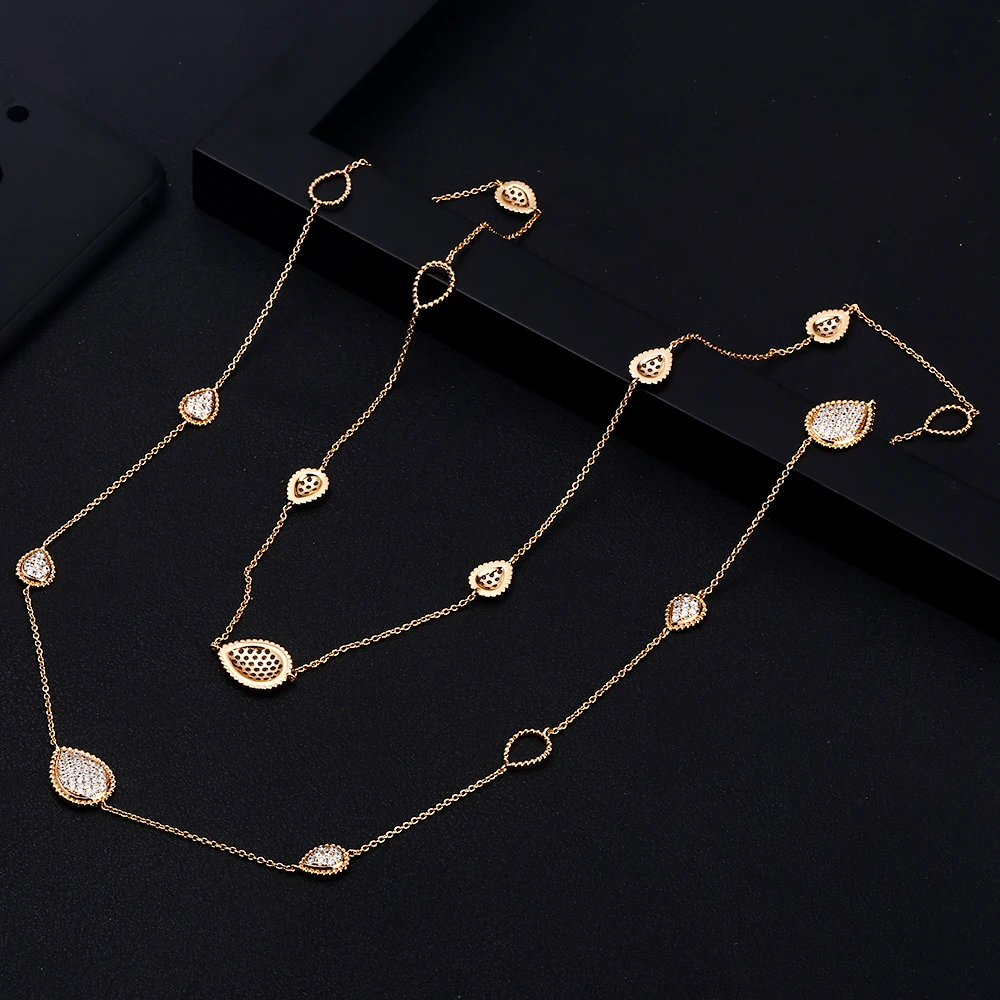 JaneKelly популярное ожерелье с цепочкой из фианита ААА латунное основание позолотой