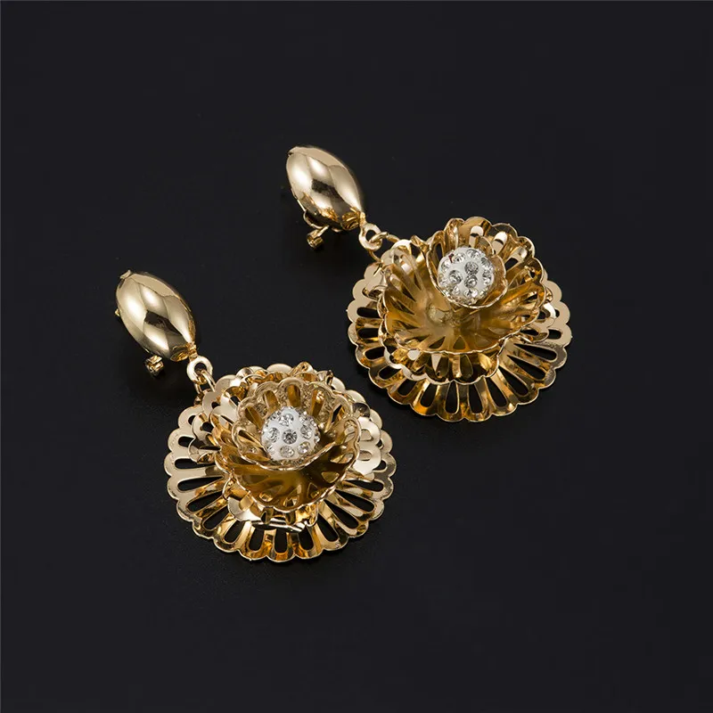 Mukun Дубай Свадебные цветок комплект ювелирных изделий Для женщин Мода в