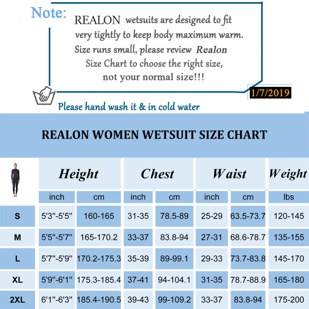 REALON женские гидрокостюмы 3 мм неопреновый цельный костюм для подводного плавания