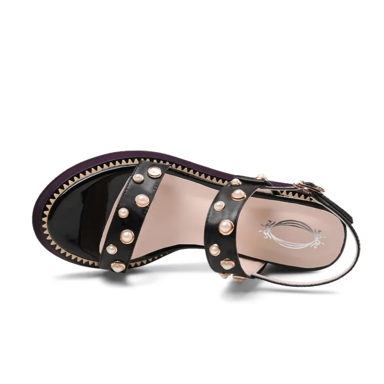 MLJUESE/женские босоножки из коровьей кожи розового цвета вечерние на танкетке с