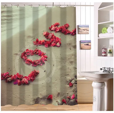 YY612f16 Новый Пользовательский любовь пляж сердце Современный Душ Занавес ванная