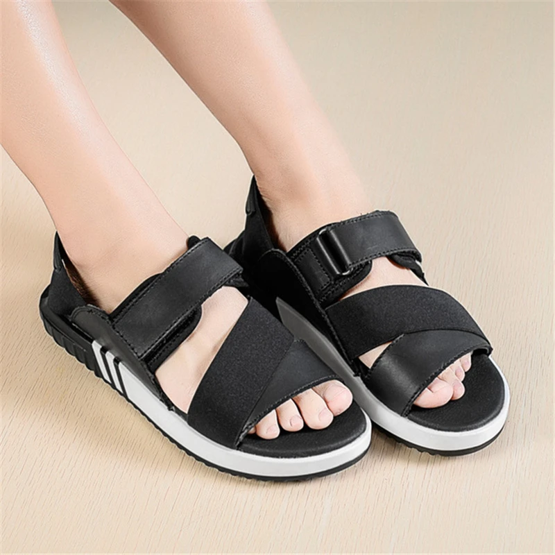 Мужские противоскользящие сандалии слиперы из натуральной воловьей кожи летние