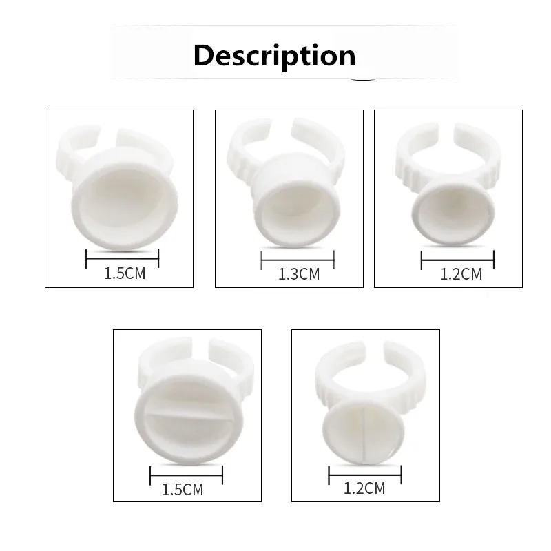 100 pcs/Lot Disposable S M L Glue Holder Ring Pallet For Eyelash Extension Tattoo Pigment Makeup Tool Kit Beauty Eye Lash Graft | Красота и