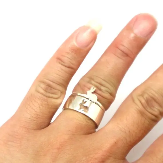 Кролик пару комплект Promise Ring кролик ювелирные изделия lternative Обручение Свадьба