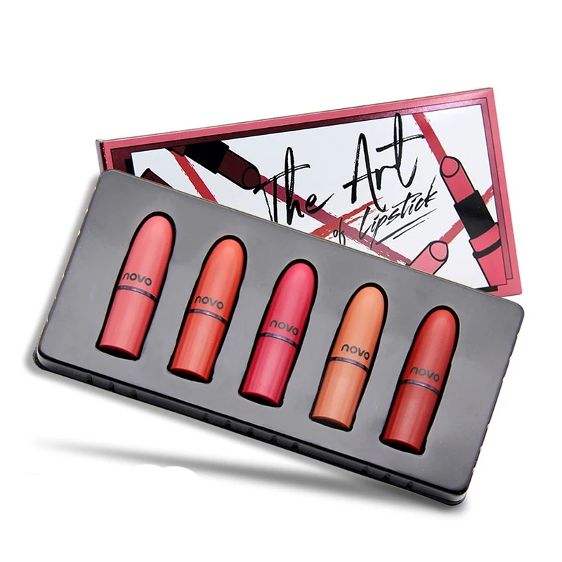 NOVO 5 шт./компл. пуля матовая нюдовая помада водонепроницаемый стойкий макияж