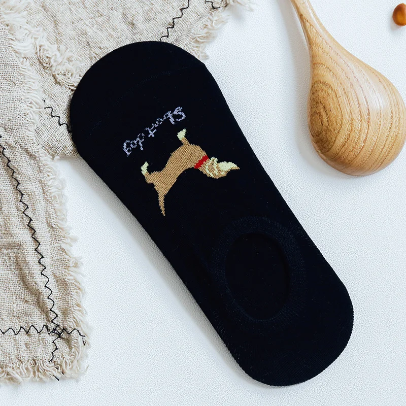 Мужские хлопковые короткие летние носки, calcetines invisibles hombre meias coloridas coolmax antideslizante, мужские Модные уличные носки, 5 пар - Цвет: Черный