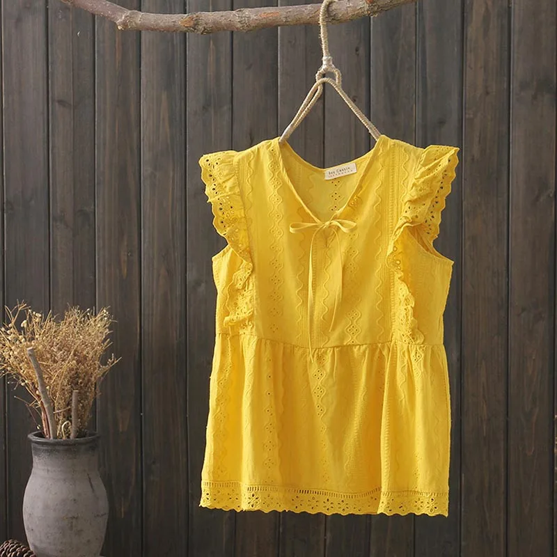 CS499 Лето освежающий О образным вырезом без рукавов ажурное кружевное кружево