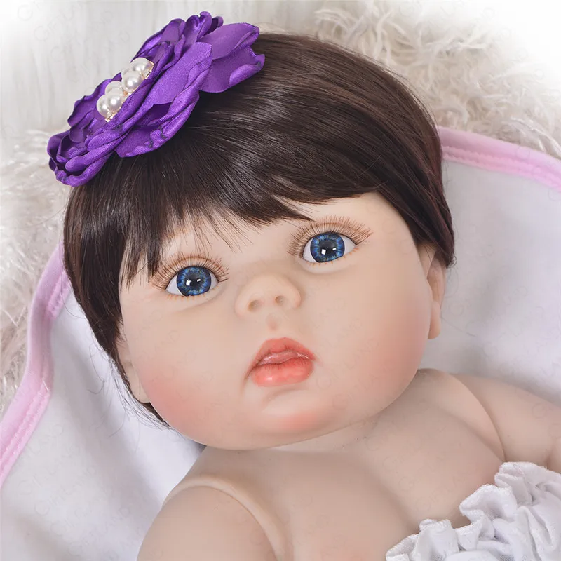 23 дюймов Reborn Baby Doll Bebe Полный Силиконовые ручной работы Bonecas Bb кукла-реборн