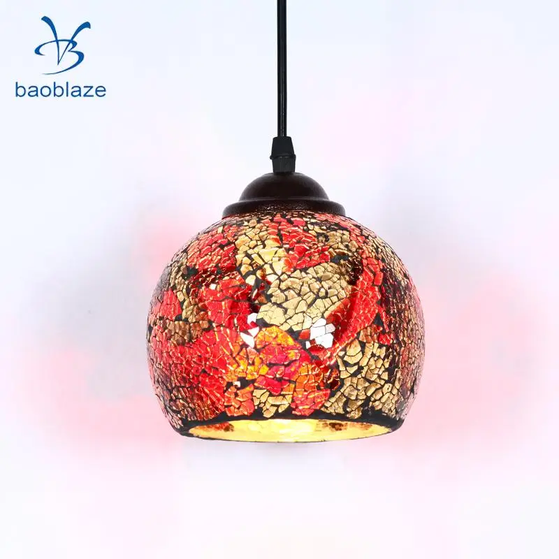 2 шт. винтажный подвесной светильник мозаичный дизайн потолочный абажур | Лампы и