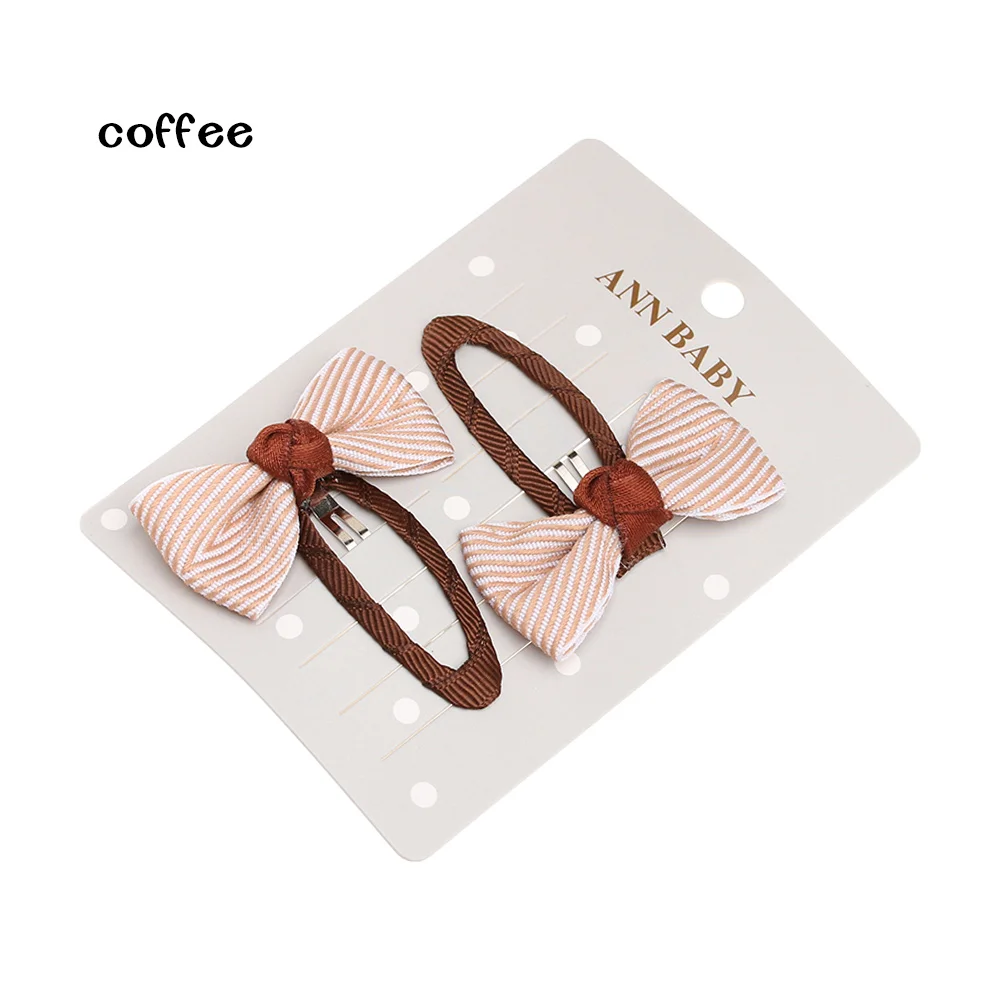 coffee 2 шт. заколки для волос с жемчужинами и цветами для девочек, детские шпильки детские волосы заколка для волос головной убор для волос - Цвет: coffee