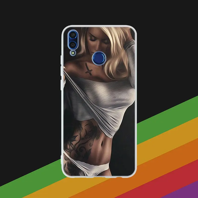 Phone Case 14 Силиконовый чехол для телефона сексуальный рукав тату девушка для huawei Honor 10i 20 Pro 9X Lite 8a 8x max 8c 7x 7a pro 6x V20 Paly мягкий - Цвет: Phone Case 14